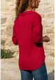 Kadın Kırmızı Polo Yaka Bluz Gk-BSTM2749