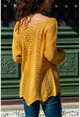 Womens Camel Openwork Sweater GK-CCK1003