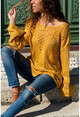 Womens Camel Openwork Sweater GK-CCK1003