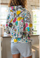 Womens Multicolor Color Printed Hoodie Sweatshirt GK-NWTD109