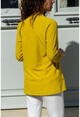 Kadın Fıstık Yeşil Yakası Katlı Krep Ceket BST2178