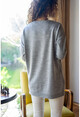 Womens Gray V-Neck Basic Sweater GK-CCKYN1001