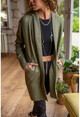 Womens Khaki Double Pocket Cardigan GK-CCK74000