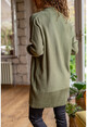 Womens Khaki Double Pocket Cardigan GK-CCK74000