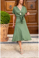 Womens Khaki Double Breasted Oversized Dress GK-LD302