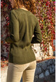 Womens Khaki Crew Neck Basic Knitwear Sweater GK-JR301