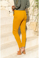 Womens Mustard Self Belt Pencil Pants GK-CCK15002