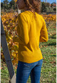 Womens Mustard Crew Neck Basic Knitwear Sweater GK-JR301