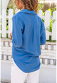 Womens Indigo Linen Textured Shirt BST3043