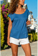 Womens Indigo Back Cross T-Shirt GK-CCK58013