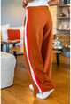 Womens Brown Side Striped Loose Trousers BST30k2215