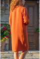 Kadın Kiremit Airobin Yakası Garnili Polo Yaka Elbise GK-BST2963