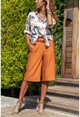 Womens Tile Pocket Double Leg Linen Bermuda Shorts GK-BSTW2912