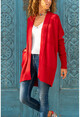 Womens Red Double Pocket Cardigan GK-CCK74000