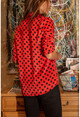 Kadın Kırmızı Puantiyeli Saten Gömlek BST30kT4011-1160
