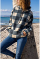 Kadın Lacivert Polar Kapüşonlu Oversize Sweatshirt GK-GG354