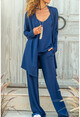 Womens Navy Blue Loose Threesome Suit GK-BST2941