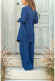 Womens Navy Blue Loose Threesome Suit GK-BST2941