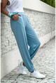 Womens Blue Elasticated Soft Textured Loose Trousers GK-BST2888