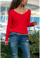 Women Coral V Neck Soft Textured Basic Kaza GK-CCKN13037