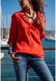 Womens Coral Wash Linen Half Pop Loose Blouse GK-RSD2020