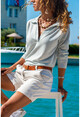 Womens Mint Polo Neck Linen Blouse GK-BST2940