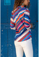 Womens Mix Oblique Striped Crepe Shirt BSTG1040