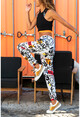 Womens Multi Printed Elastic Trousers GK-YS207