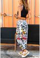 Womens Multi Printed Elastic Trousers GK-YS207