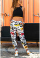 Womens Multi Printed Elastic Trousers GK-YS207