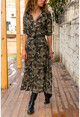 Womens Multi Camouflage Patterned Long Shirt Dress GK-BSTK4438