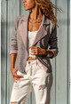 Womens Powder Self-Textured Double-Sided Jacket Cardigan GK-BST2975