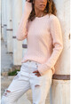 Womens Powder Knitted Detailed Soft Textured Sweater GK-CCK70000