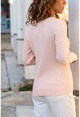 Womens Powder Knitted Detailed Soft Textured Sweater GK-CCK70000