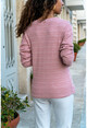 Womens Powder V-Neck Color Block Sweater GK-BST2750