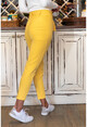 Womens Yellow Self Belt Carrot Trousers BST2093