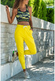 Womens Yellow Wide Elastic Loose Sweatpants GK-YS208