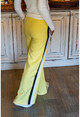 Kadın Sarı Yanı Şeritli Zımbalı Bol Kesim Pantolon BST2215