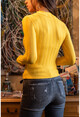 Womens Yellow Half Turtleneck Basic Blouse GK-30KCCK12010