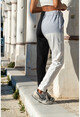 Womens Black-White Elastic High Waist Color Block Sweatpants GK-CCK60009