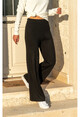 Womens Black Wide Cut Ribbed Knitwear Trousers GK-CCKSK200