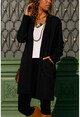 Womens Black Double Pocket Cardigan GK-CCK74000