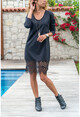 Womens Black Skirt Lace Dress BST30kT4007-1460