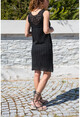 Womens Black Lined Openwork Sleeveless Dress GK-CCKXD2