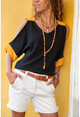 Womens Black Linen Off-the-Shoulder Loose Loose Blouse GK-BST2923