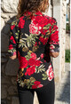 Womens Black-Red Floral Shirt GK-BST2711