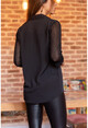 Kadın Siyah Kolları Tül Gömlek GK-BST30kH5015