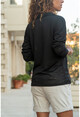 Womens Black Polo Neck Linen Blouse GK-BST2940