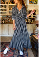 Womens Black Polka Dot Long Shirt Dress GK-BSTT4012-1090