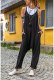 Womens Black Back Singlet Detailed Pocket Shalwar Baggy Overalls GK-CCKCC4001